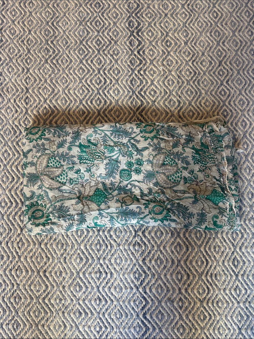 Roberta Roller Rabbit Green and Cream Floral Paisley Scarf